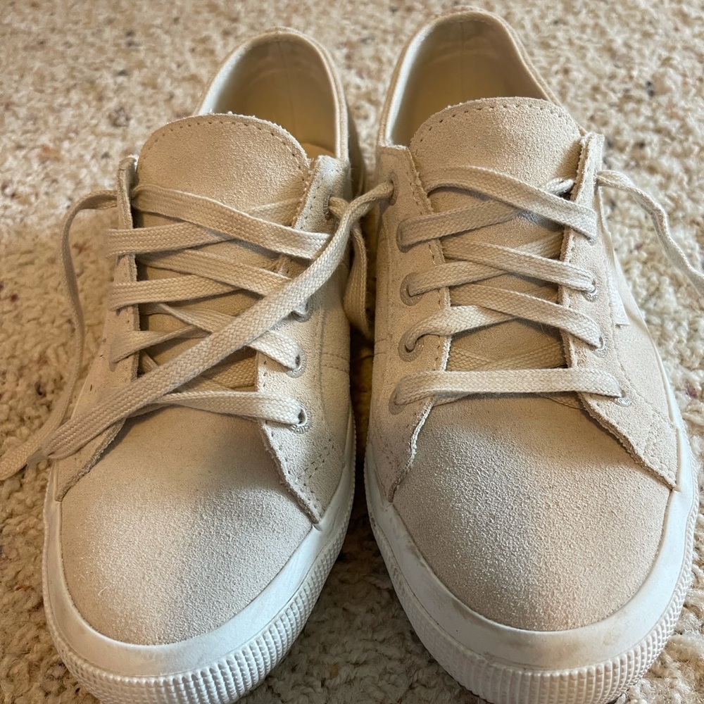 Superga Cream suede sneakers